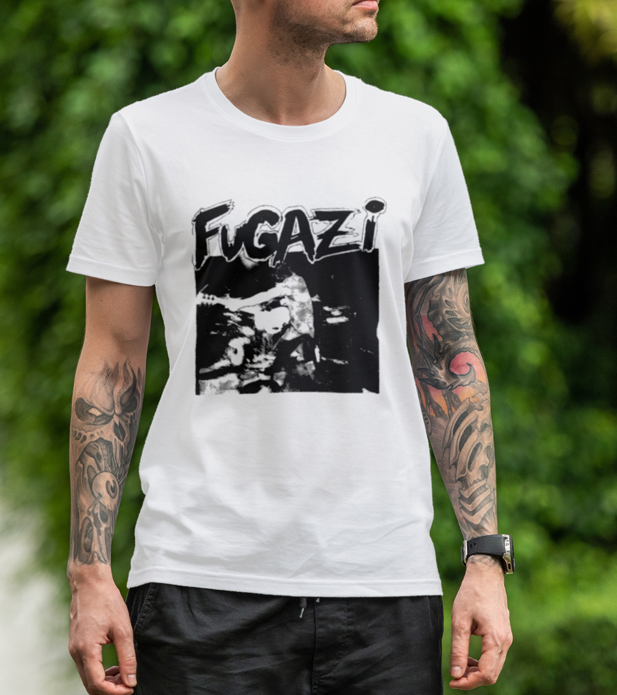 Fugazi Band Post Hardcore Ian MacKaye Black And White T-Shirt