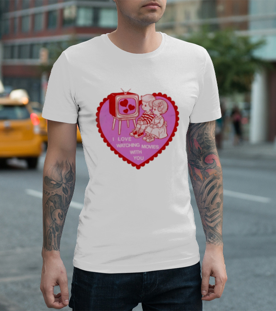 Valentine Heart TV Love Ing Movies With You Kids T-Shirt