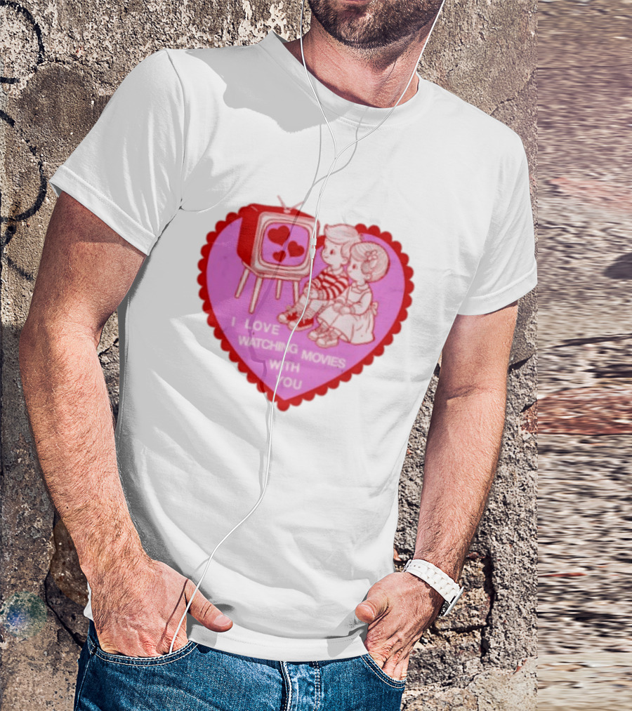 Valentine Heart TV Love Ing Movies With You Kids T-Shirt