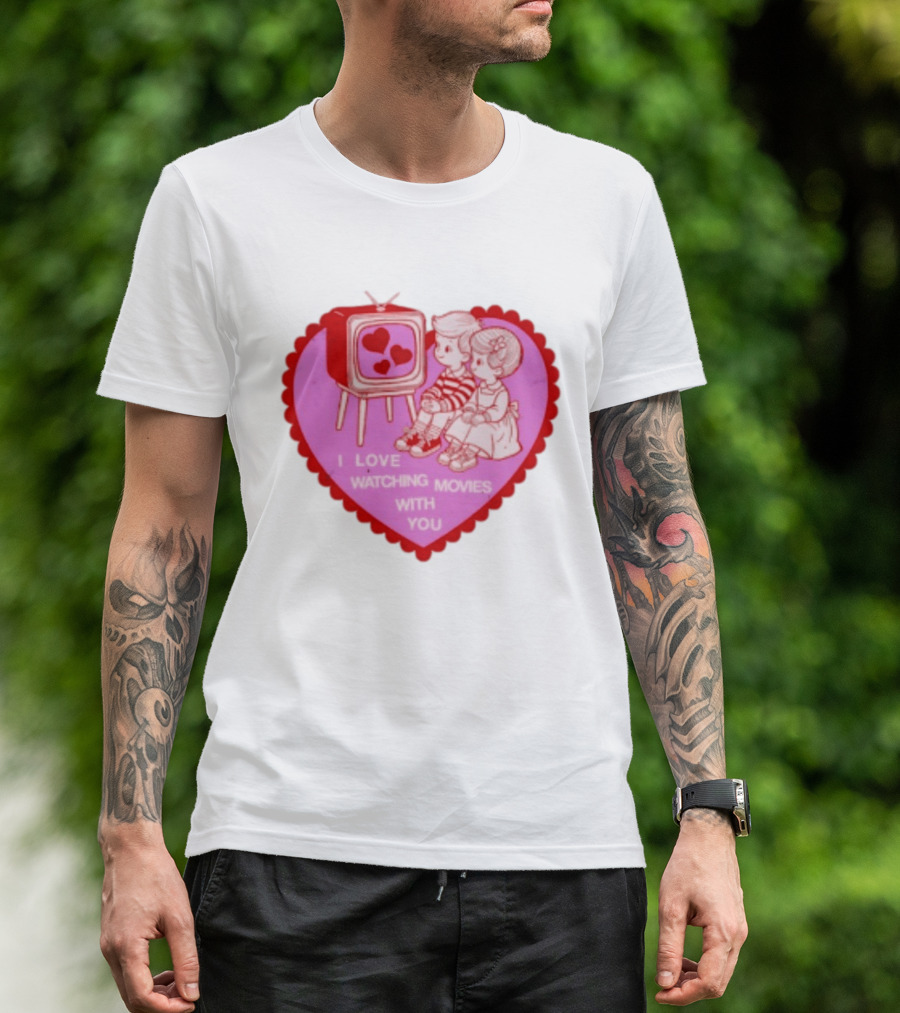 Valentine Heart TV Love Ing Movies With You Kids T-Shirt