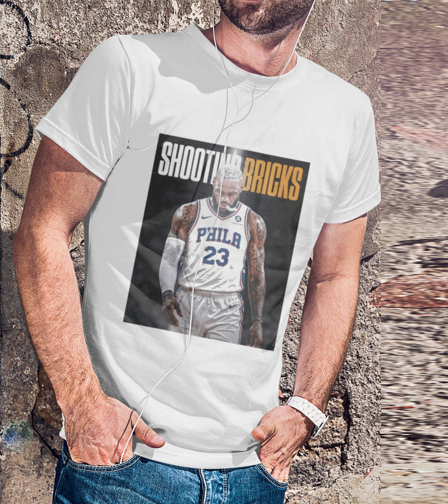 Shooting Bricks LeBron 23 Philly Basketball Meme T-Shirt