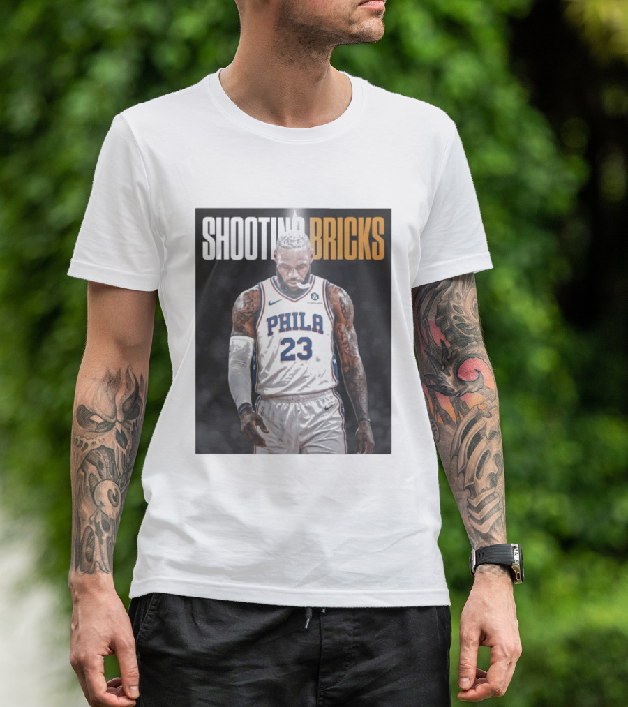 Shooting Bricks LeBron 23 Philly Basketball Meme T-Shirt