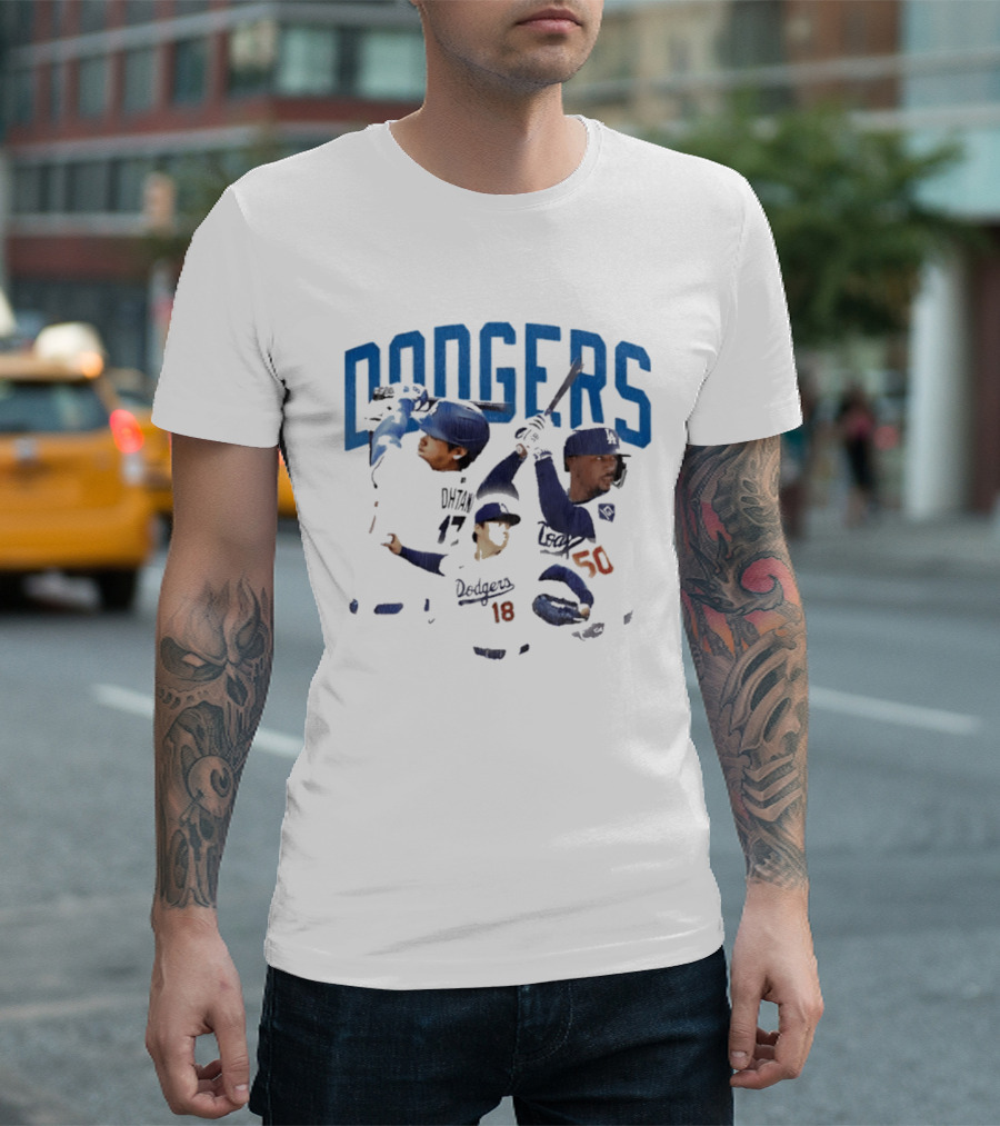 Los Angeles Dodgers Players Collage MLB Team Dodgers Baseball T-Shirt