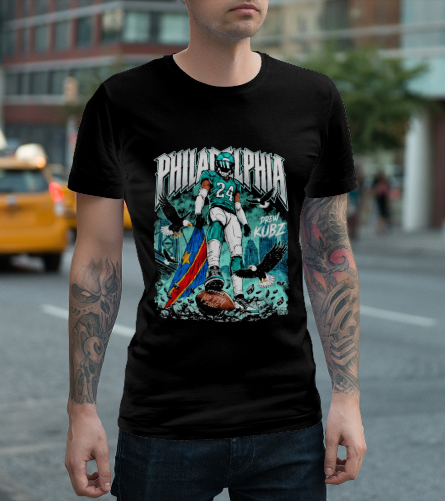 Philadelphia Drew Kubz 24 No Fly Zone Eagles Banner T-Shirt