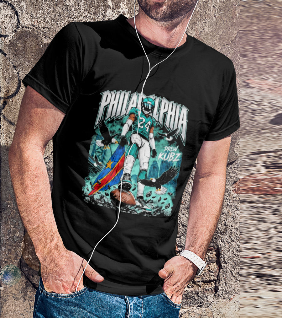 Philadelphia Drew Kubz 24 No Fly Zone Eagles Banner T-Shirt