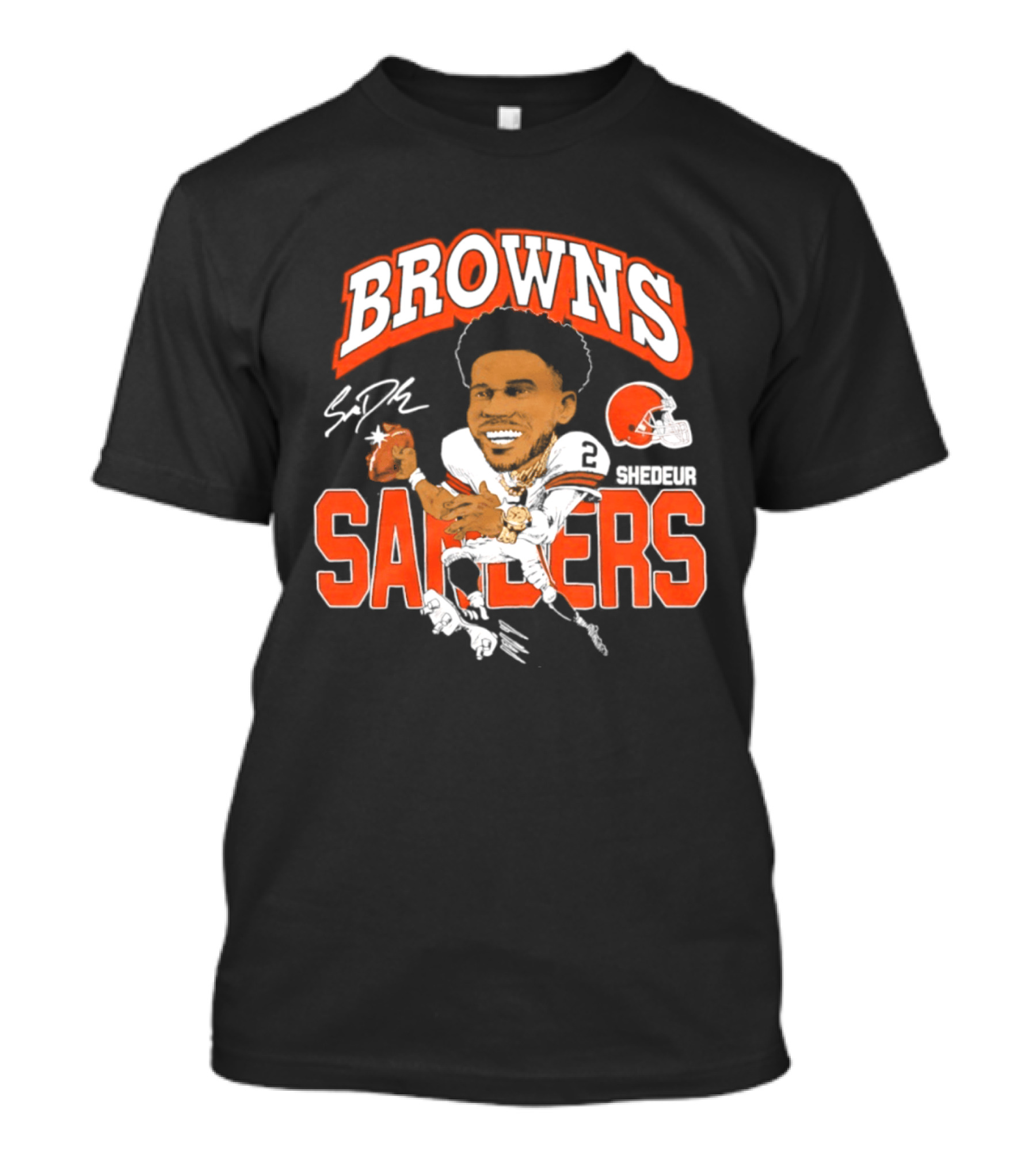 Browns Shedeur Sanders Football Caricature NFL Athlete T-Shirt
