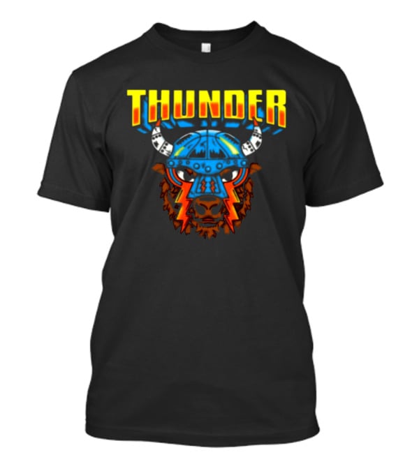 Thunder Bison Mask Lightning Joshua Boydston Store T-Shirt