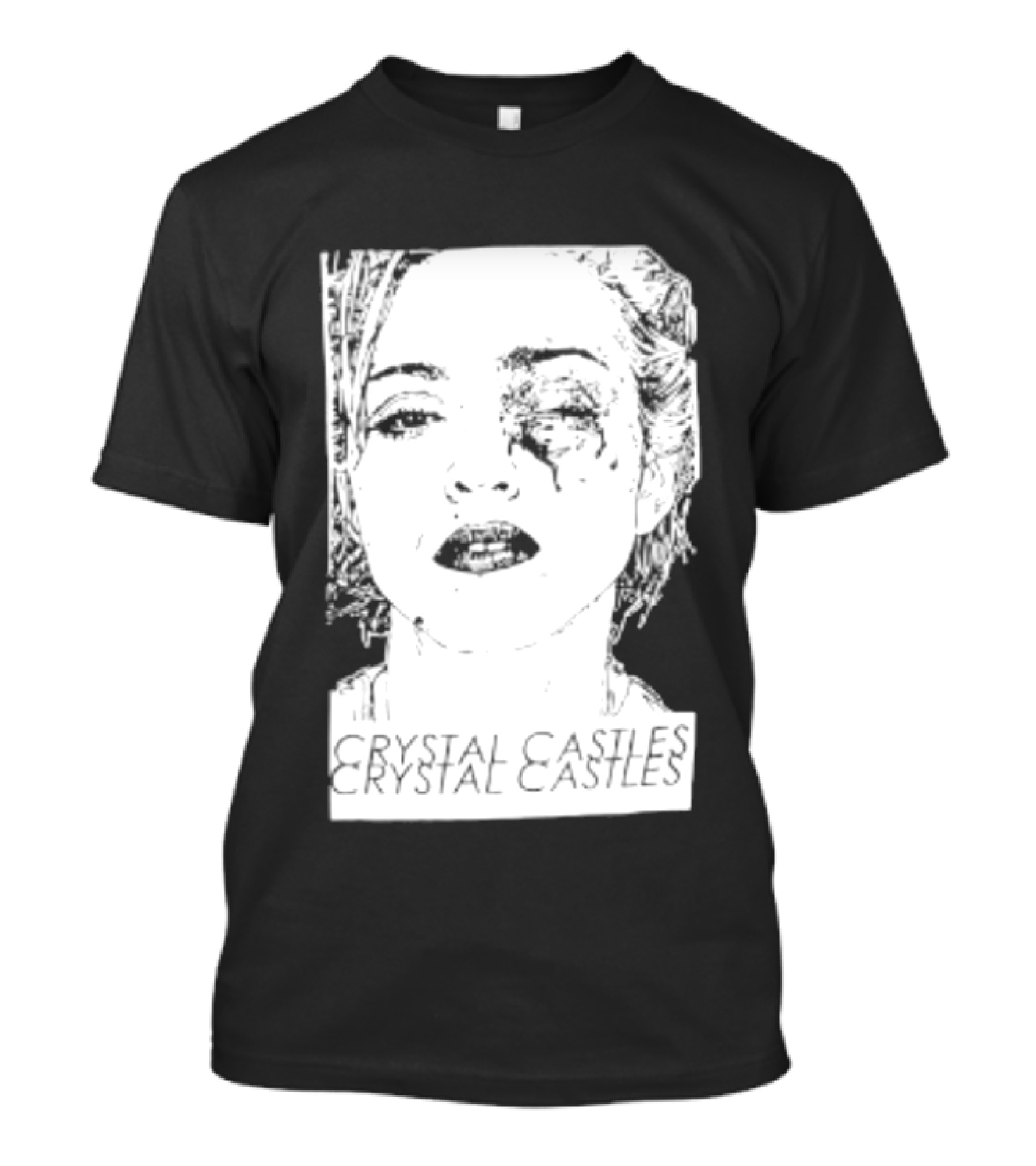 Crystal Castles Electronic Alice Glass Monochrome T-Shirt