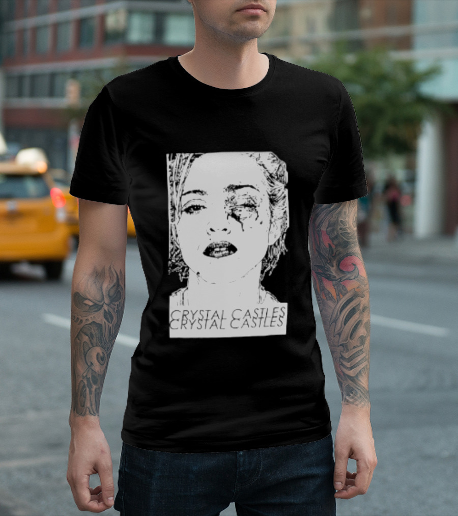 Crystal Castles Electronic Alice Glass Monochrome T-Shirt
