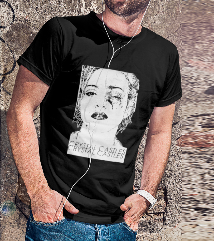 Crystal Castles Electronic Alice Glass Monochrome T-Shirt