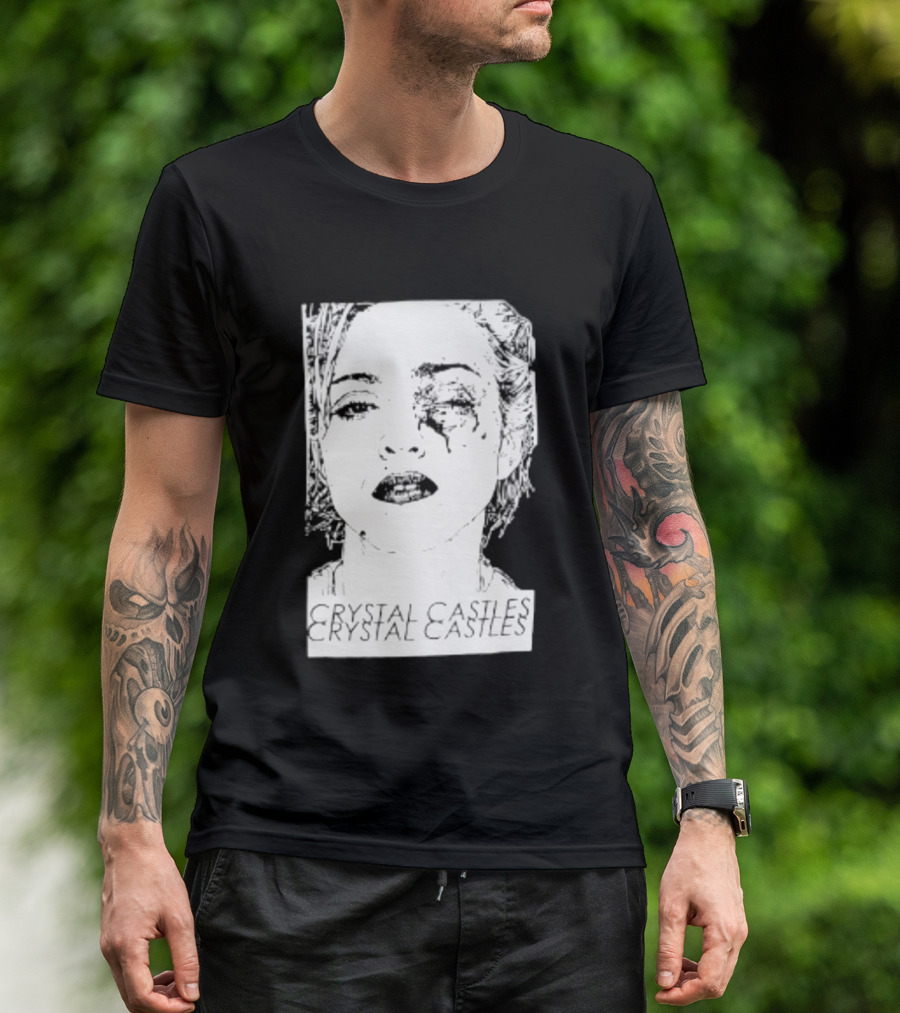 Crystal Castles Electronic Alice Glass Monochrome T-Shirt