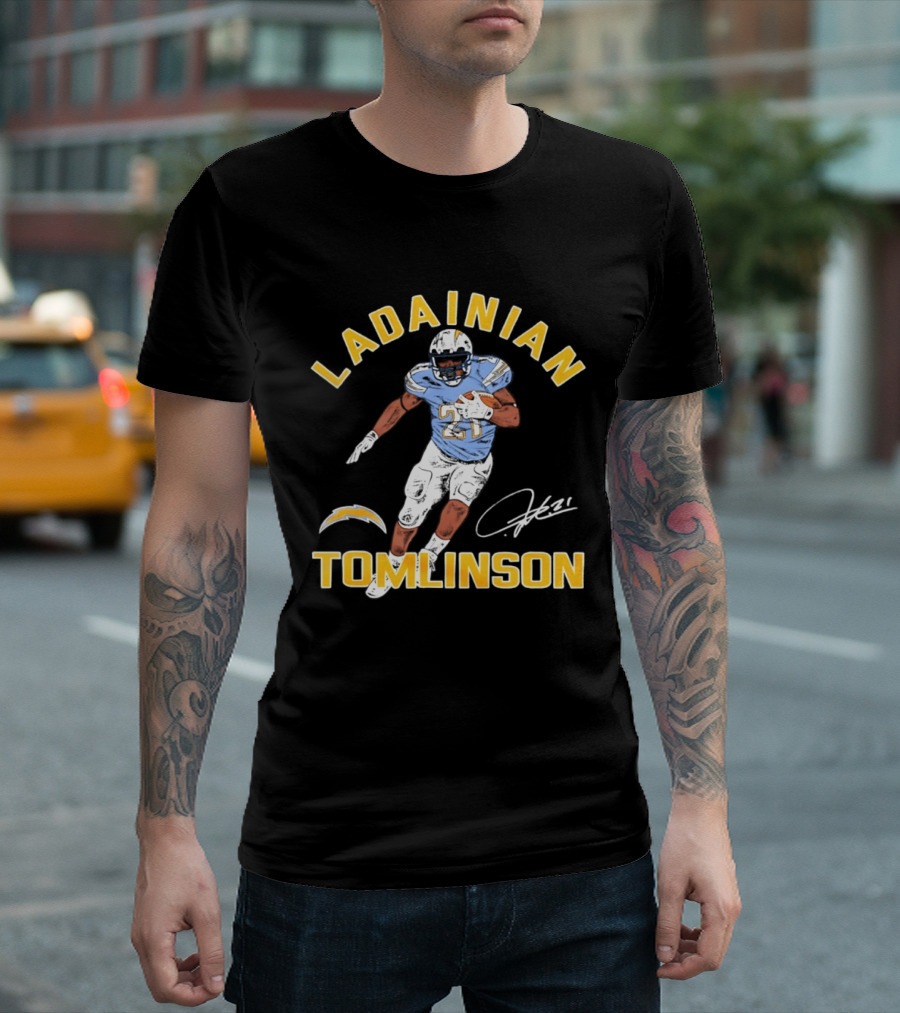 LaDainian Tomlinson Signature Los Angeles Chargers Football 21 T-Shirt