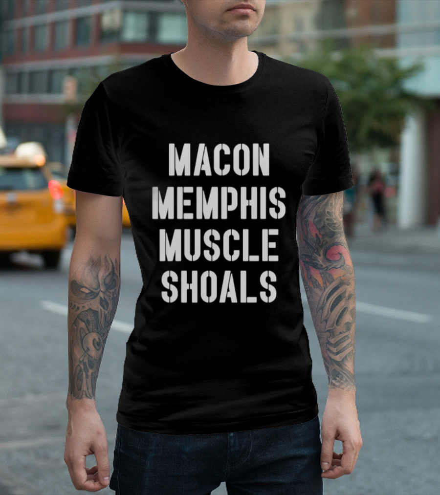 Macon Memphis Muscle Shoals Retro Southern Music Cities T-Shirt