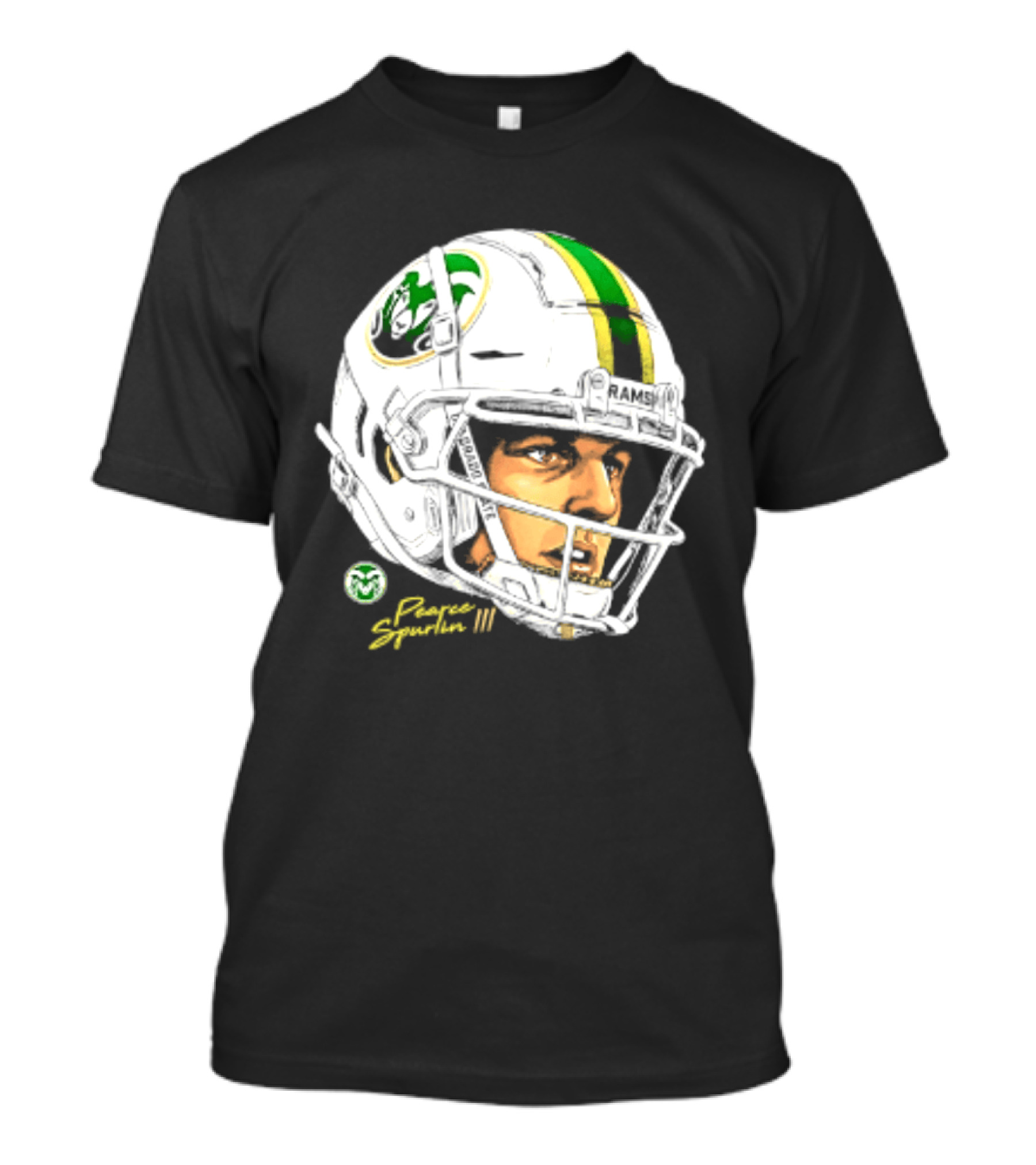 Darius Curry 3 Colorado State Rams NCAA Football Swag Head Prestigue Signature T-Shirt