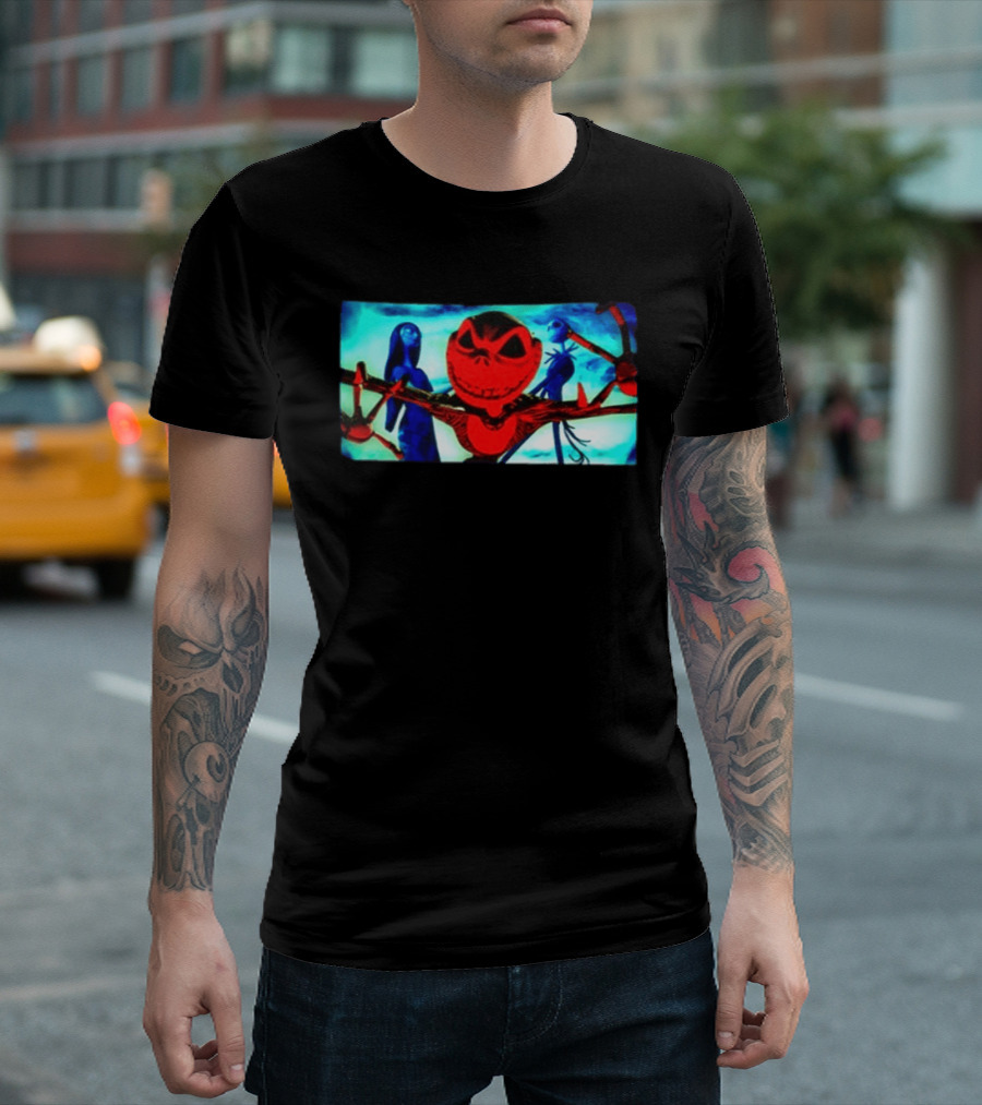 Tim Burton's The Nightmare Before Christmas Jack Skellington And Sally Cartoon Two Sided T-Shirt