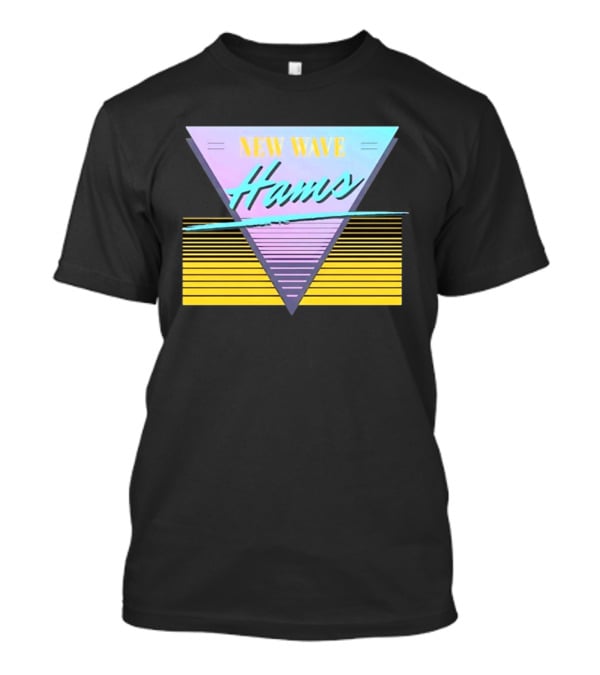 New Wave Hams Retro 80s Aesthetic Triangle Stripes T-Shirt