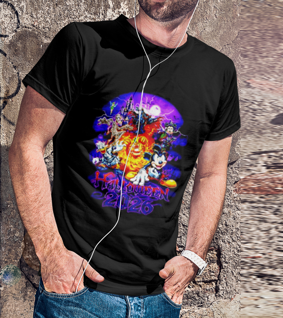 Disney Halloween 2026 Mickey Mouse And Friends Spooky Haunted Castle Party T-Shirt