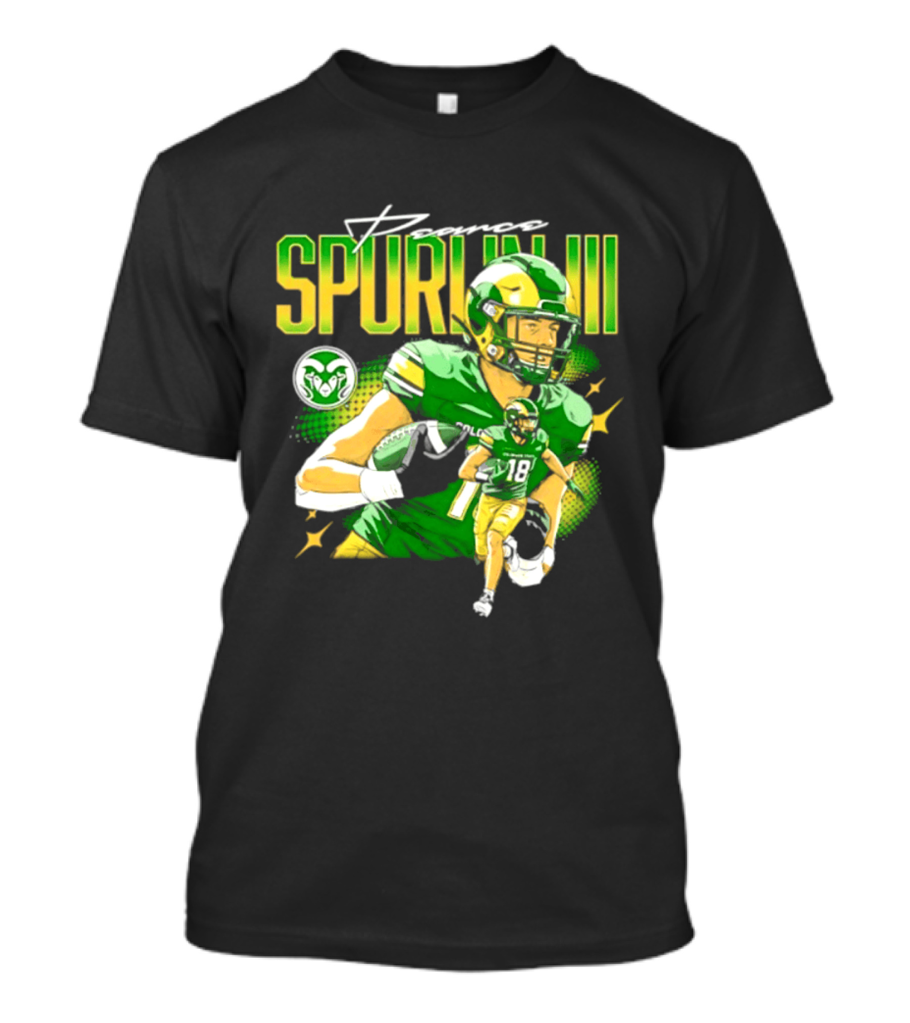 Pearce Spurlin III 18 Colorado State Rams Football NCAA T-Shirt