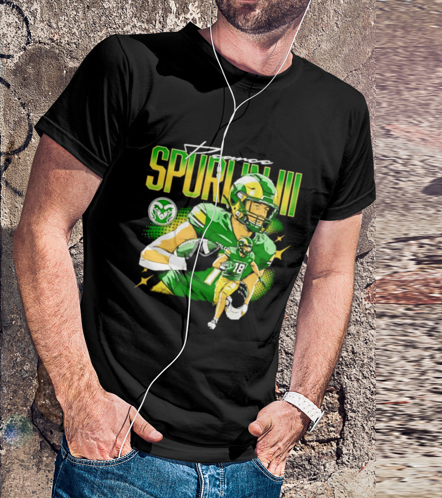 Pearce Spurlin III 18 Colorado State Rams Football NCAA T-Shirt