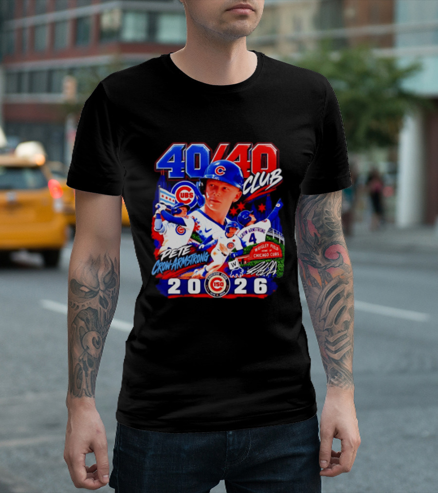 40/40 Club Pete Crow Armstrong Chicago Cubs Wrigley Field 2026 T-Shirt