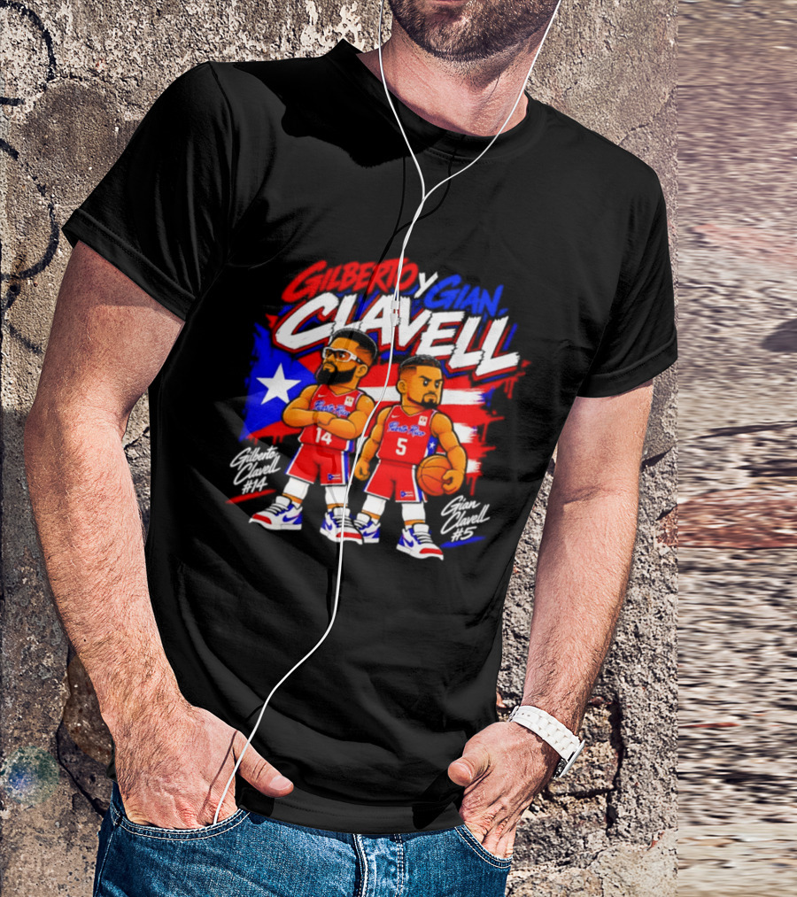 Superleague Kosovo Gilberto Clavell Y Gian Clavell Puerto Rico Basketball T-Shirt