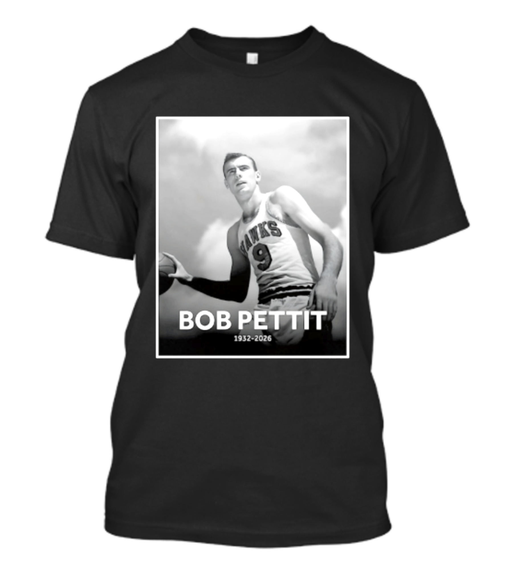 Bob Pettit 1932 2026 Hawks Basketball Legend T-Shirt