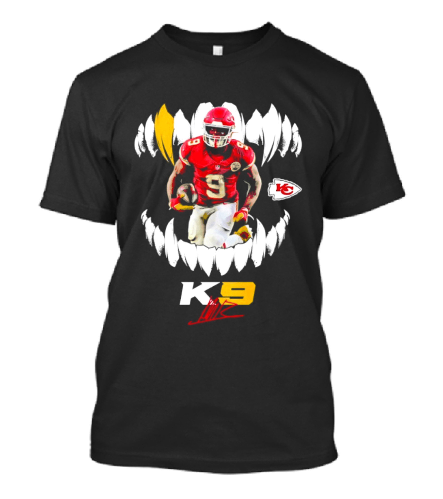 Kansas City Chiefs K9 Kenneth Walker III Football Teeth T-Shirt