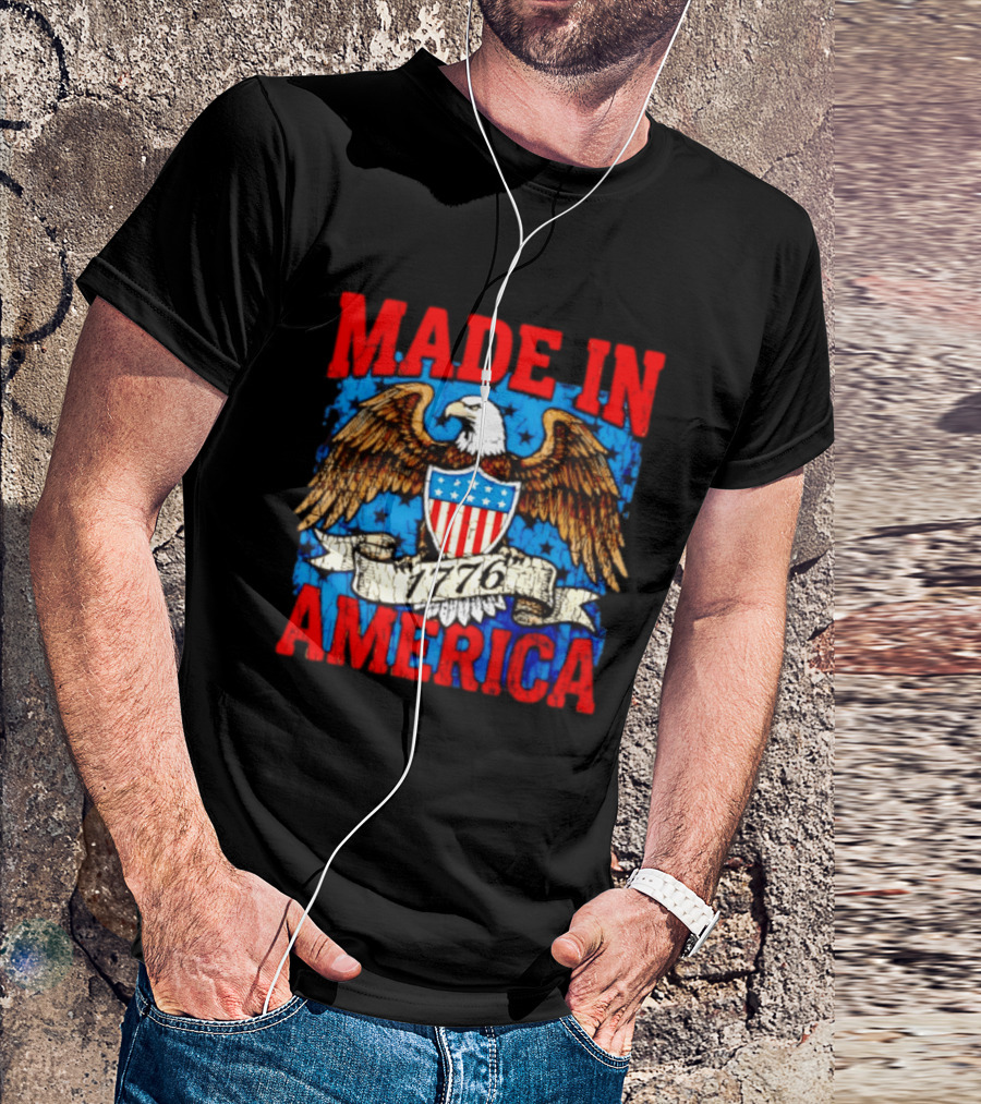 Made In America 1776 Eagle USA Patriotic T-Shirt