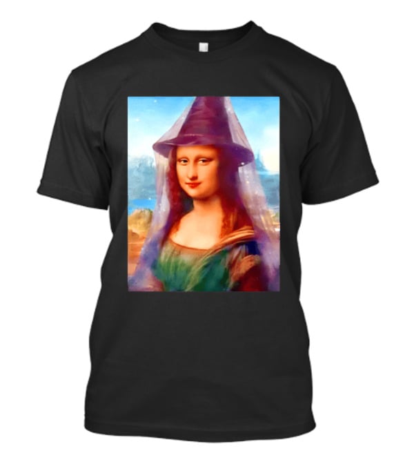 Mona Lisa Witch Hat Magical Painting Twist T-Shirt