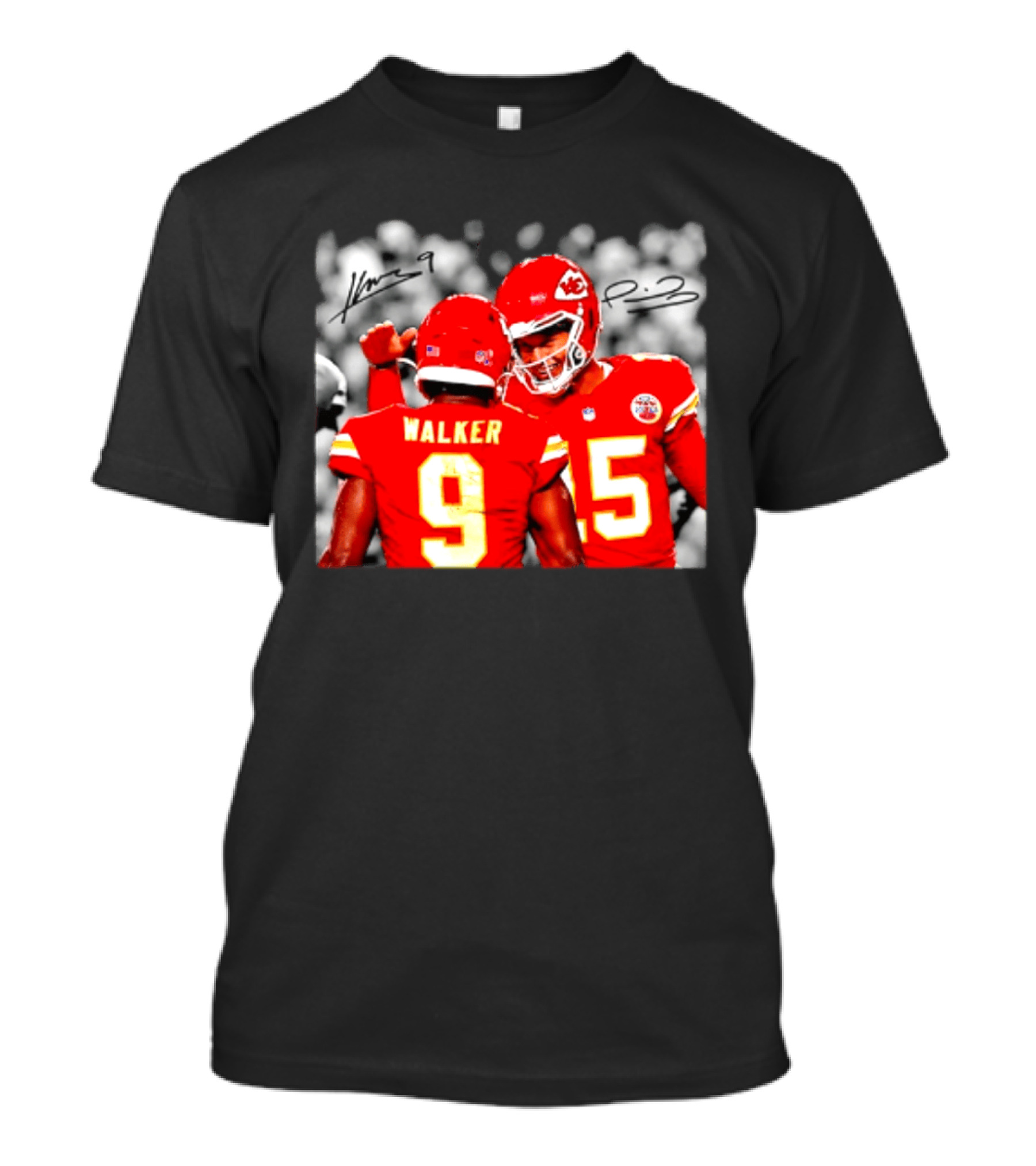 Patrick Mahomes Kenneth Walker III Kansas City Chiefs Player Signatures T-Shirt