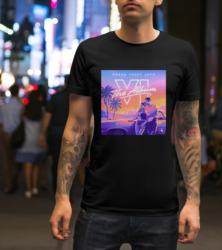 Grand Theft Auto VI The Album 2026 Retro Sunset Vibes T-Shirt