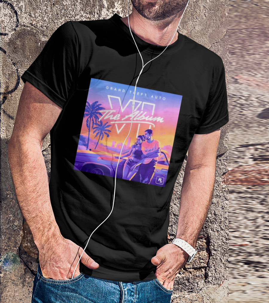 Grand Theft Auto VI The Album 2026 Retro Sunset Vibes T-Shirt
