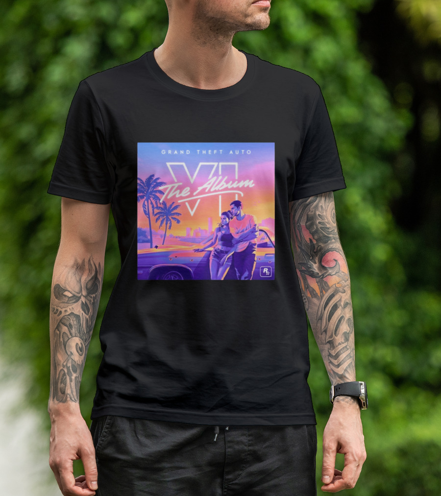 Grand Theft Auto VI The Album 2026 Retro Sunset Vibes T-Shirt