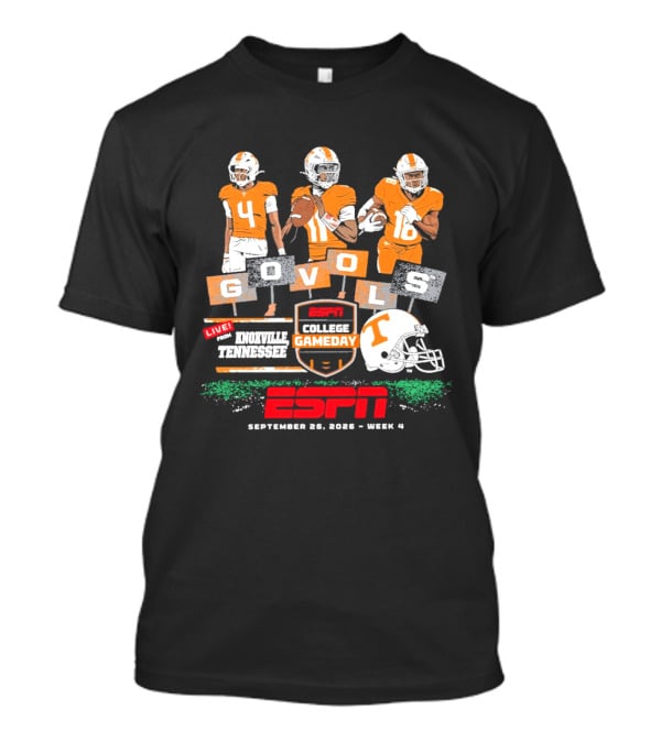 Tennessee Volunteers Go Vols ESPN College Gameday Knoxville September 2026 Football Players T-Shirt