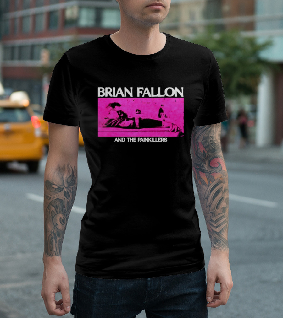 Brian Fallon And The Painkillers Pink Concert Art Gaslight Anthem T-Shirt