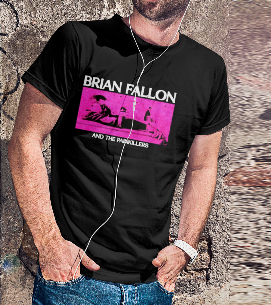 Brian Fallon And The Painkillers Pink Concert Art Gaslight Anthem T-Shirt
