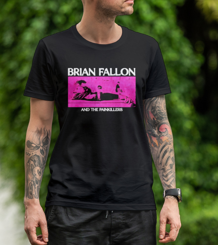 Brian Fallon And The Painkillers Pink Concert Art Gaslight Anthem T-Shirt