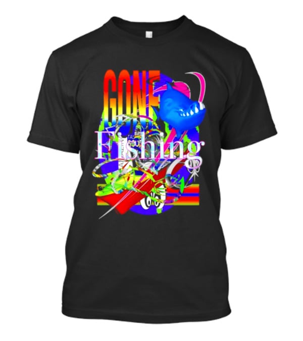 Gone Fishing Shark Rainbow Kayak Adventure T-Shirt