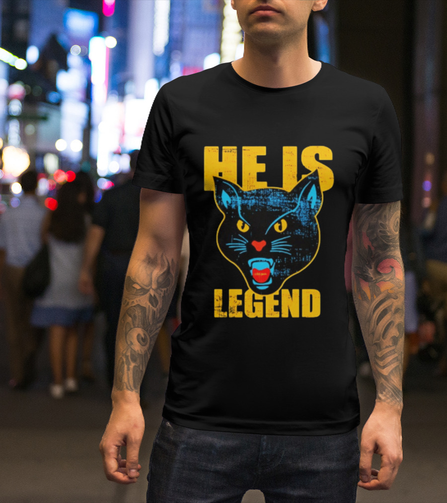 HE IS LEGEND Black Cat Fierce Panther T-Shirt