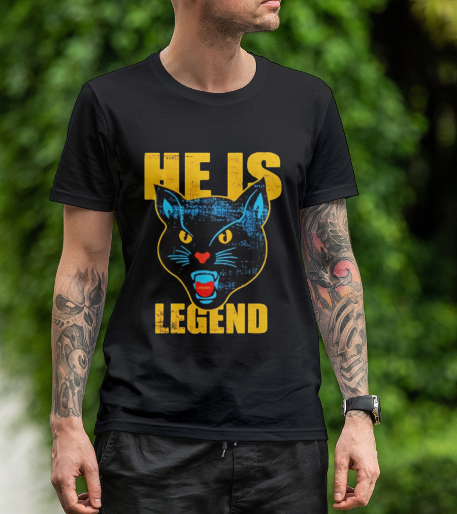 HE IS LEGEND Black Cat Fierce Panther T-Shirt