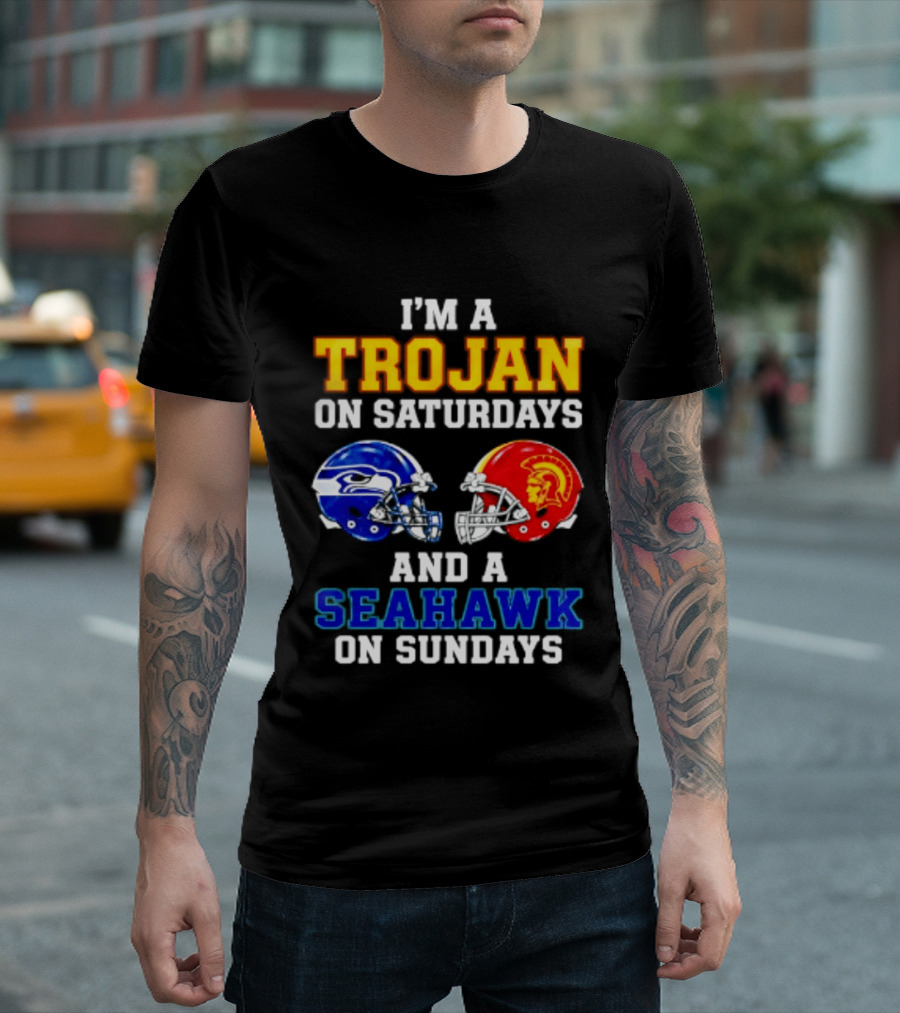 I’m A USC Trojans On Saturdays And A Seattle Seahawks On Sundays T-Shirt