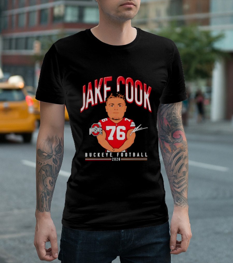 Jake Cook 76 Buckeye Football 2026 Ohio State Caricature T-Shirt