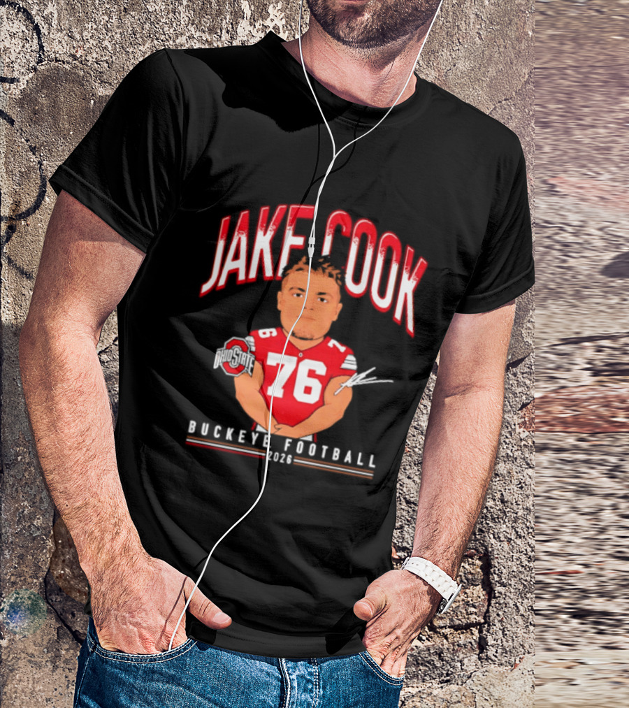 Jake Cook 76 Buckeye Football 2026 Ohio State Caricature T-Shirt