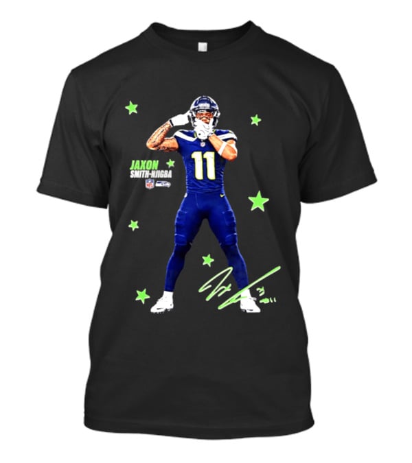 Jaxon Smith Njigba Seattle Seahawks Number 11 NFL Star Player T-Shirt
