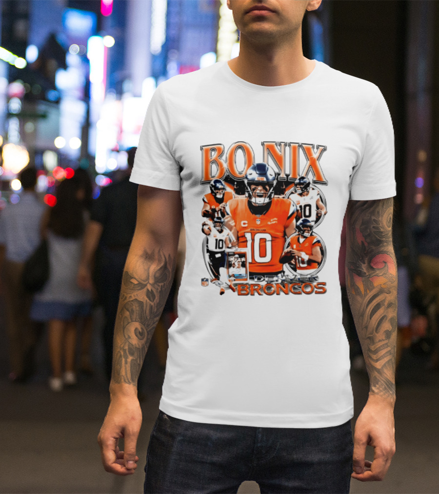 Bo Nix Denver Broncos 2026 Player #10 Collage T-Shirt