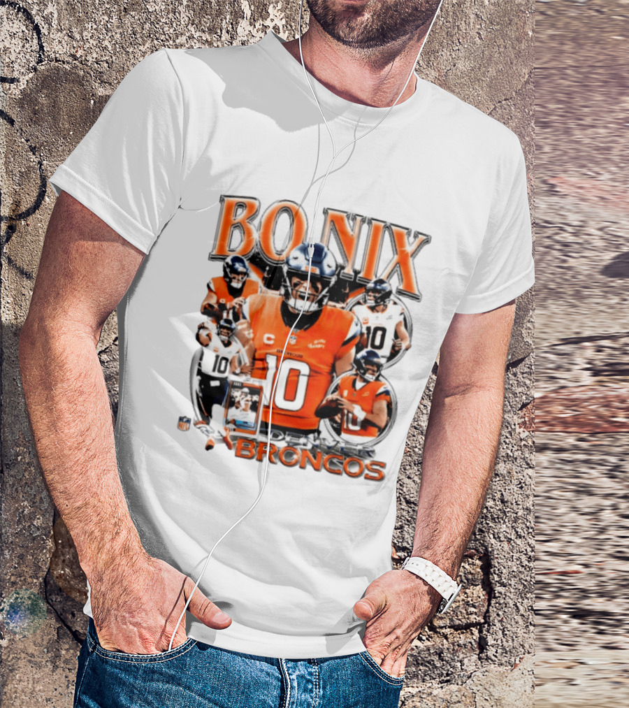Bo Nix Denver Broncos 2026 Player #10 Collage T-Shirt