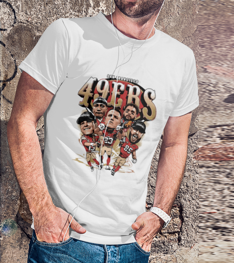 San Francisco 49ers 2026 Big Head Players NFL Football T-Shirt