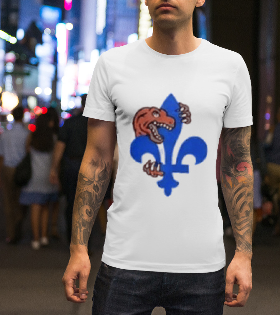 2026 Raptors Quebec Canada Games Fleur De Lis And Dinosaur T-Shirt