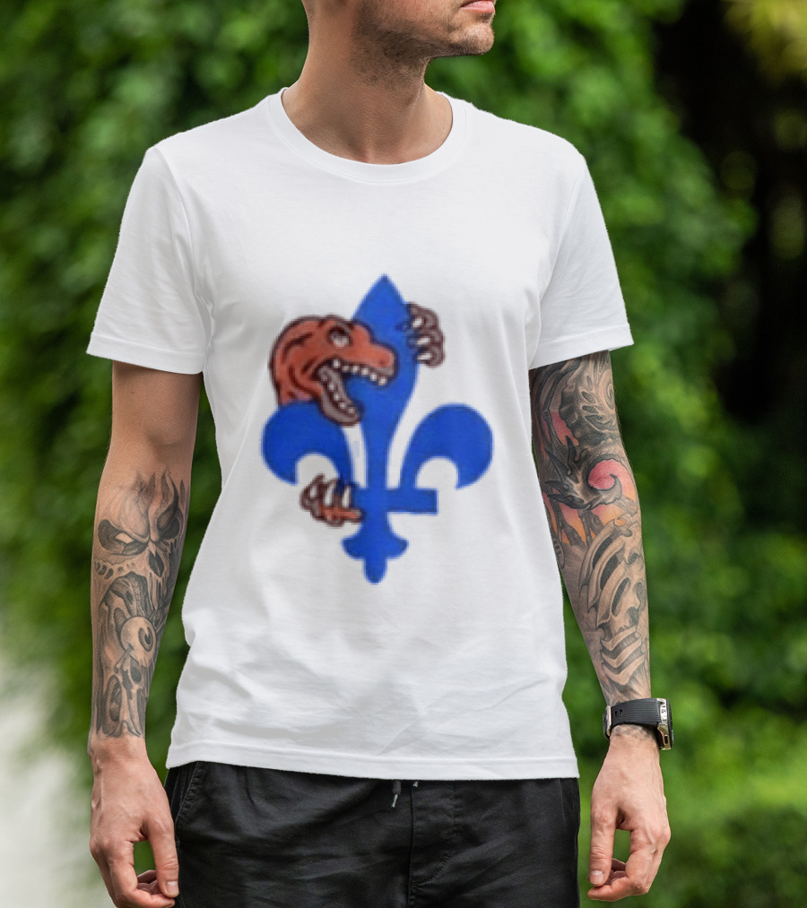 2026 Raptors Quebec Canada Games Fleur De Lis And Dinosaur T-Shirt