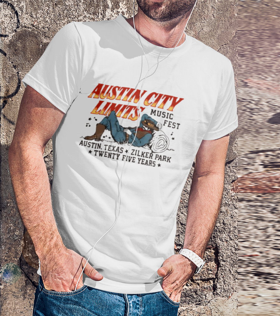 Austin City Limits Music Fest Cowboy Austin Texas Zilker Park Twenty Five Years T-Shirt